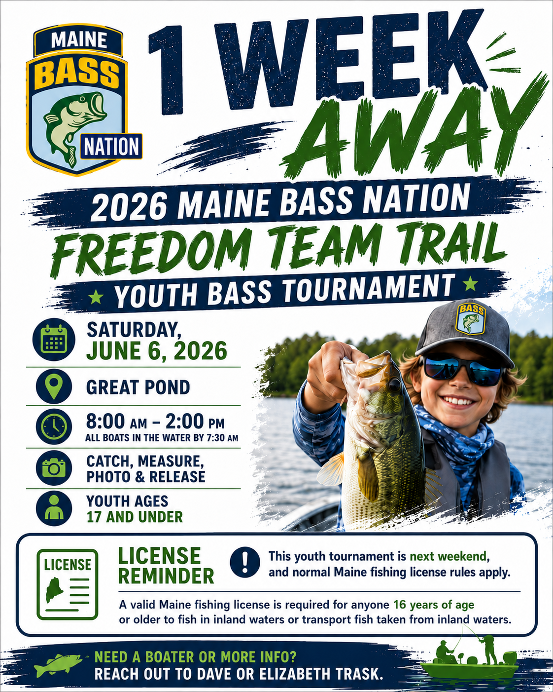 2026 Maine Bass Nation Freedom Team Trail Youth Bass Tournament